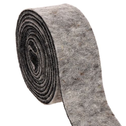 Nastro in feltro per pentole, 100% lana, grigio/nero, 7,5 cm di larghezza, 5 m di lunghezza acquistare | Floristik24.it