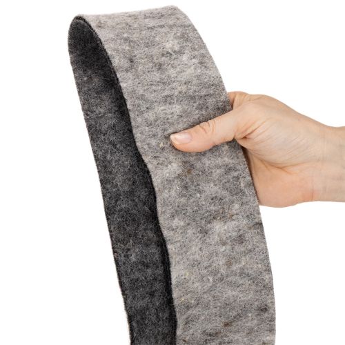 Nastro in feltro per pentole, 100% lana, grigio/nero, 7,5 cm di larghezza, 5 m di lunghezza | Floristik24.it