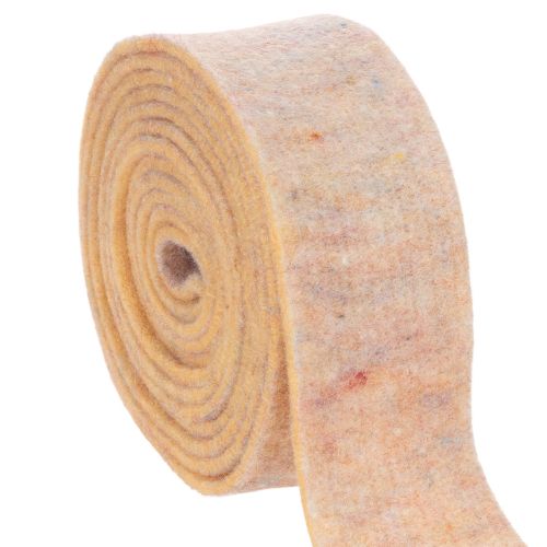 Nastro in feltro bicolore in pura lana, arancione/multicolore, largo 7,5 cm, lungo 5 m. acquistare | Floristik24.it
