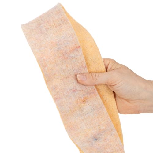 Nastro in feltro bicolore in pura lana, arancione/multicolore, largo 7,5 cm, lungo 5 m. | Floristik24.it