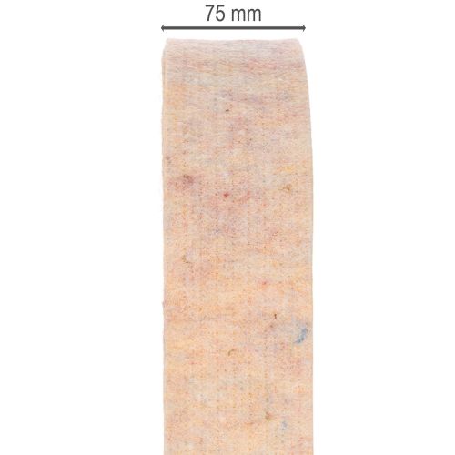 Nastro in feltro bicolore in pura lana, arancione/multicolore, largo 7,5 cm, lungo 5 m. | Floristik24.it