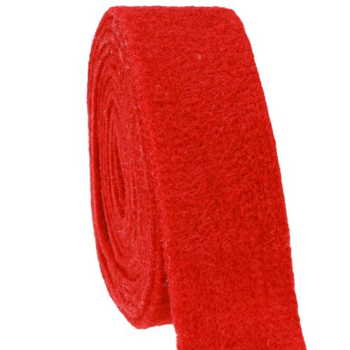 Floristik24 Nastro in feltro rosso scuro 7,5 cm 5 m