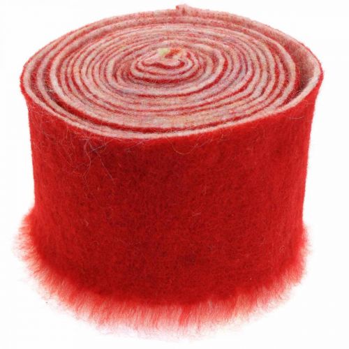 Floristik24 Decorazione nastro feltro bicolore rosso, bianco Nastro vaso Natale 15cm × 4m