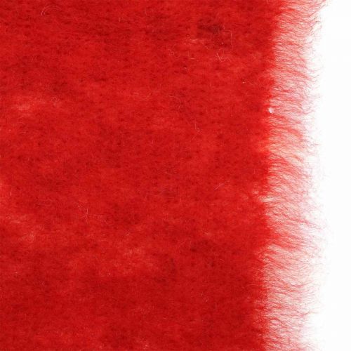 Floristik24 Decorazione nastro feltro bicolore rosso, bianco Nastro vaso Natale 15cm × 4m