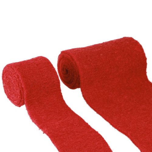 Prodotto Nastro in feltro nastro in lana rossa nastro decorativo L7/15 cm L1 m/1 m set da 2