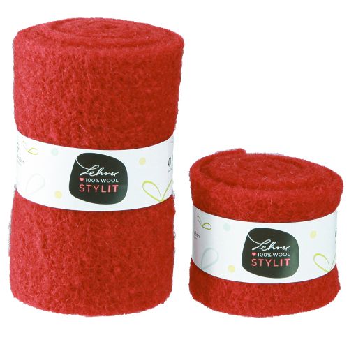 Prodotto Nastro in feltro nastro in lana rossa nastro decorativo L7/15 cm L1 m/1 m set da 2