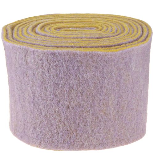 Prodotto Nastro feltro, nastro vaso, nastro lana bicolore giallo senape, viola 15cm 5m