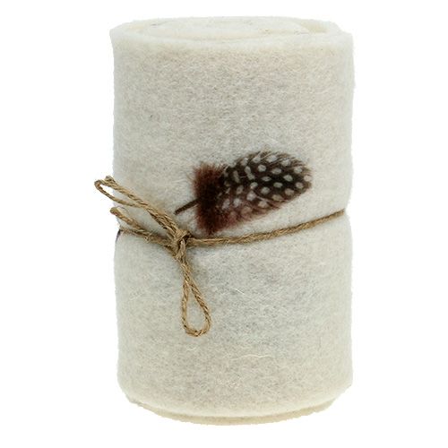 Floristik24 Nastro adesivo in feltro con motivo piuma 15cm 2m