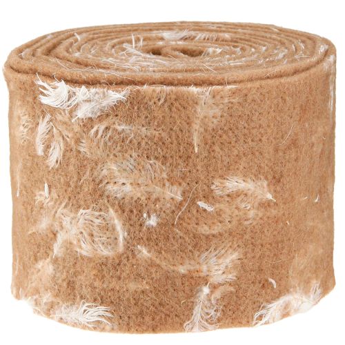 Prodotto Nastro in feltro nastro di lana tessuto decorativo piume marroni feltro di lana 15 cm 5 m