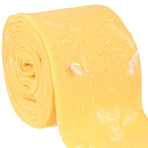 Nastro in feltro nastro di lana tessuto decorativo piume gialle feltro di lana 15 cm 5 m