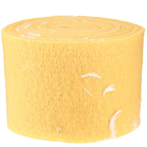 Prodotto Nastro in feltro nastro di lana tessuto decorativo piume gialle feltro di lana 15 cm 5 m