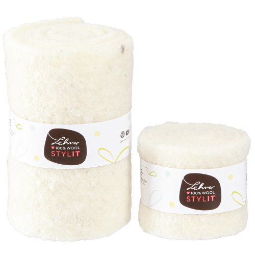 Prodotto Nastro in feltro Nastro in lana Bianco L7cm/15cm L100/100cm Set di 2