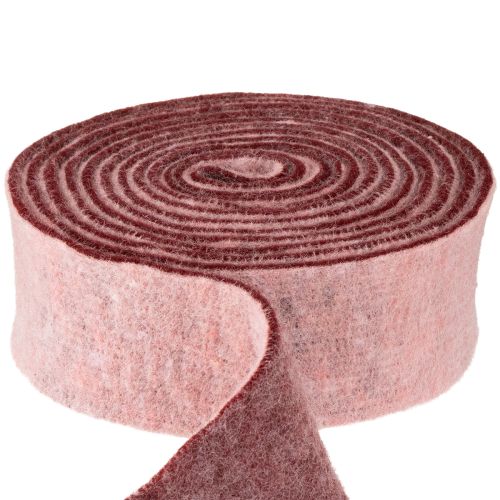 Nastro in feltro bicolore, nastro in feltro di lana rosa rosso 7,5 cm 5 m