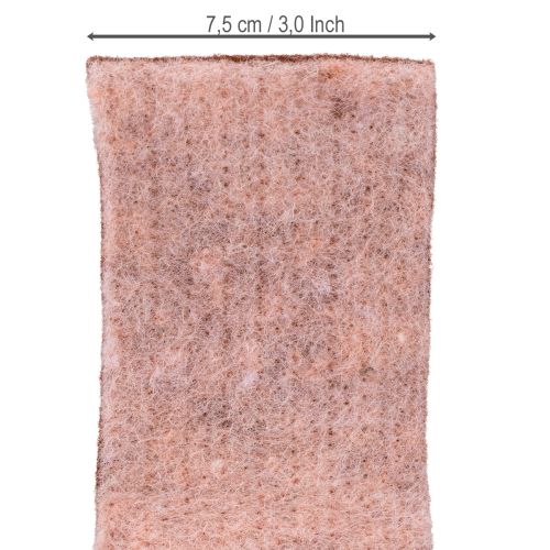 Prodotto Nastro in feltro bicolore, nastro in feltro di lana rosa rosso 7,5 cm 5 m