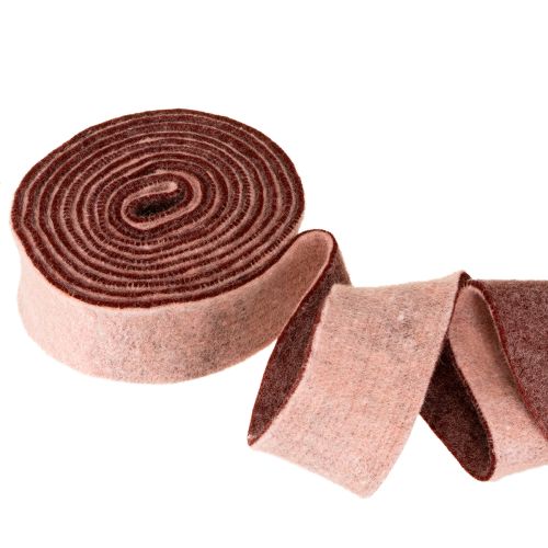 Prodotto Nastro in feltro bicolore, nastro in feltro di lana rosa rosso 7,5 cm 5 m
