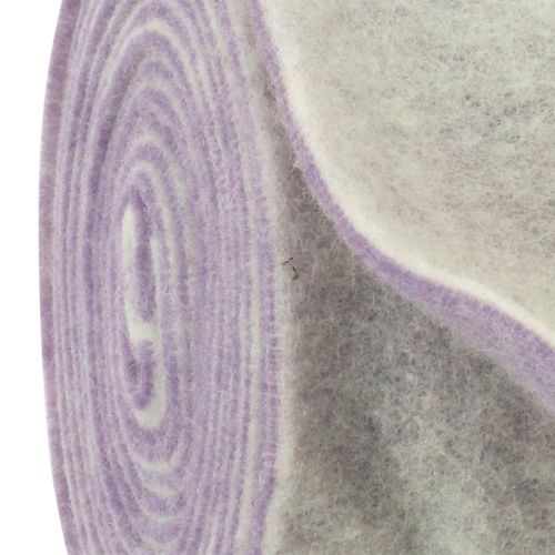 Prodotto Nastro in feltro 15cm x 5m bicolore viola chiaro, bianco