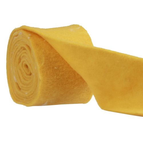 Floristik24 Nastro in feltro nastro di lana tessuto decorativo piume gialle feltro di lana 15 cm 5 m