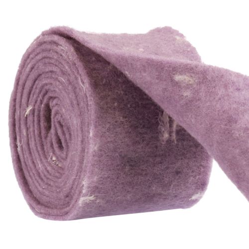 Floristik24 Nastro in feltro nastro di lana tessuto decorativo piume viola feltro di lana 15 cm 5 m