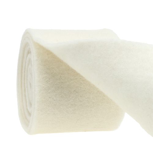 Floristik24 Nastro in feltro 15 cm x 5 m bianco