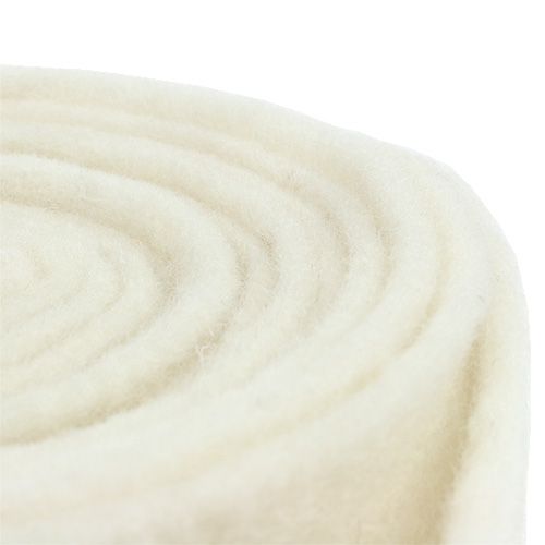 Floristik24 Nastro in feltro 15 cm x 5 m bianco