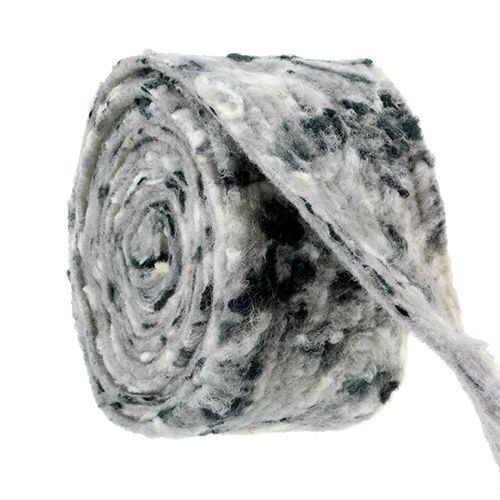 Floristik24 Nastro in feltro Happy bianco e nero 15cm 5m