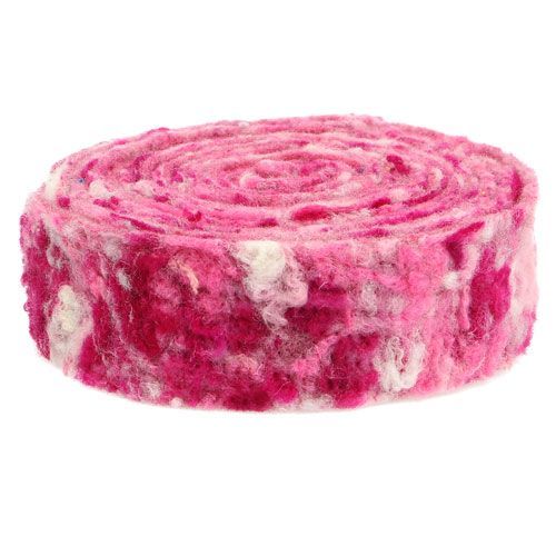 Floristik24 Nastro in feltro Happy pink 7,5cm 5m