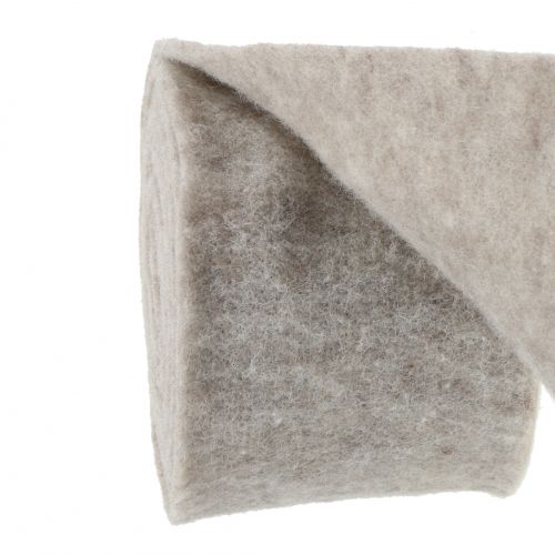 Floristik24 Nastro in feltro, nastro adesivo grigio-naturale 15 cm 5 m