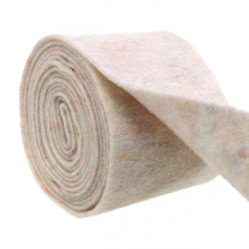 Nastro di feltro, nastro adesivo, feltro di lana bianco crema, colori dell&#39;arcobaleno 15 cm 5 m
