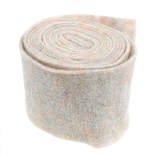 Floristik24 Nastro in feltro, nastro per vasi, feltro di lana bianco panna, colori arcobaleno 15cm 5m