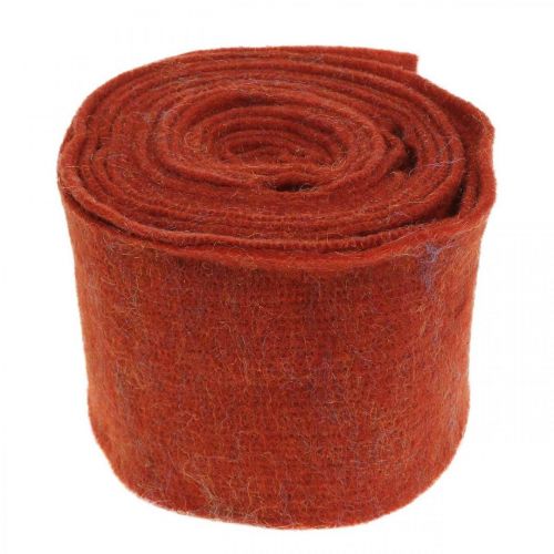 Prodotto Nastro in feltro, nastro per vasi, feltro di lana rosso, luccicante dorato 15 cm 5 m