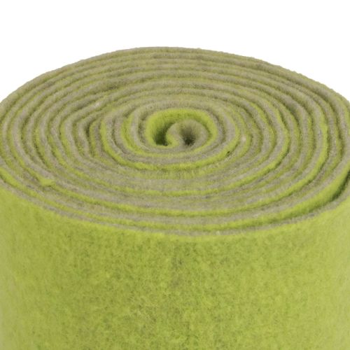 Floristik24 Nastro in feltro nastro di lana rotolo di feltro nastro decorativo verde grigio 15 cm 5 m