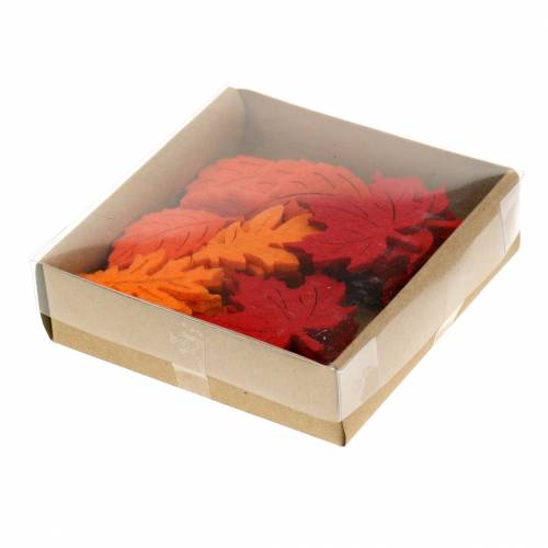 Floristik24 Cospargere i fogli di feltro autunnali decorativi rosso, arancione 3,5 cm 36 pezzi