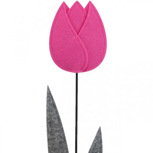 Floristik24 Fiore in feltro feltro deco fiore tulipano rosa decorazione da tavola H68cm