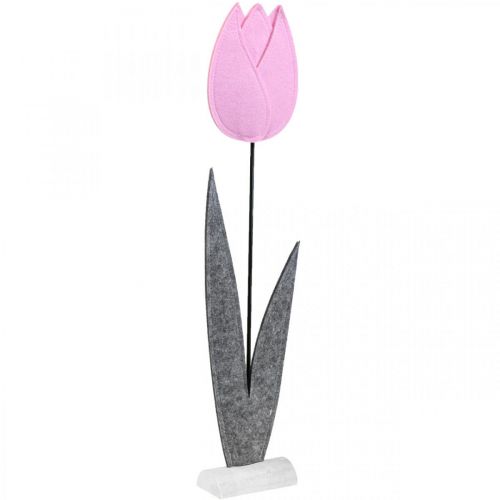 Floristik24 Fiore in feltro feltro deco fiore tulipano rosa decorazione da tavola H68cm