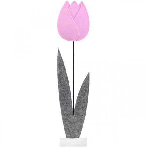 Floristik24 Fiore in feltro feltro deco fiore tulipano rosa decorazione da tavola H68cm