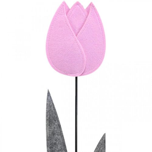 Floristik24 Fiore in feltro feltro deco fiore tulipano rosa decorazione da tavola H68cm