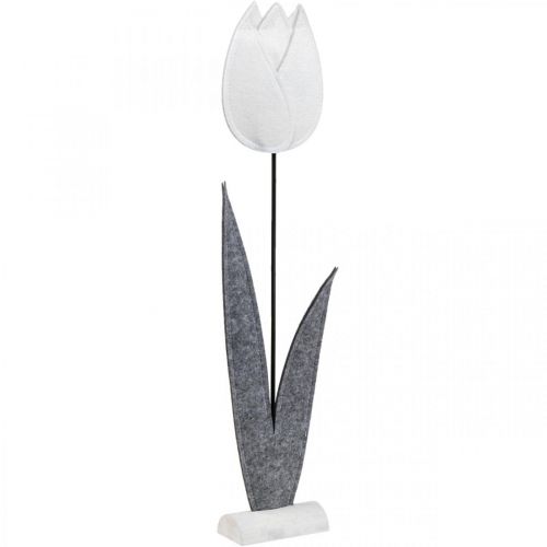 Floristik24 Fiore in feltro feltro deco fiore tulipano bianco H68cm