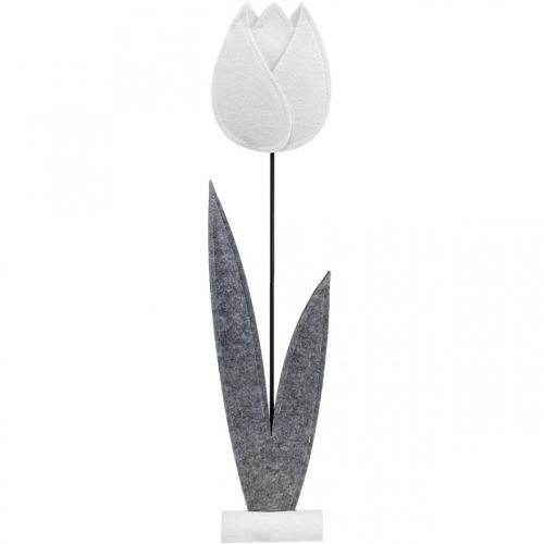 Floristik24 Fiore in feltro feltro deco fiore tulipano bianco H68cm