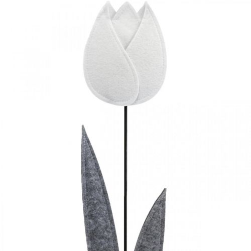 Prodotto Fiore in feltro feltro deco fiore tulipano bianco H68cm