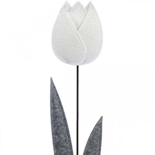 Floristik24 Fiore in feltro feltro deco fiore tulipano bianco H68cm