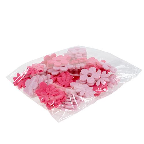 Floristik24 Fiore in feltro rosa, rosa 3,5 cm 96p