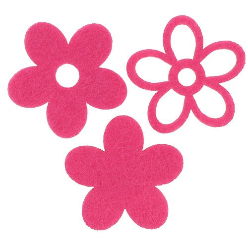 Floristik24 Fiore in feltro per spargere il rosa come decorazione set Ø4cm 72 pz