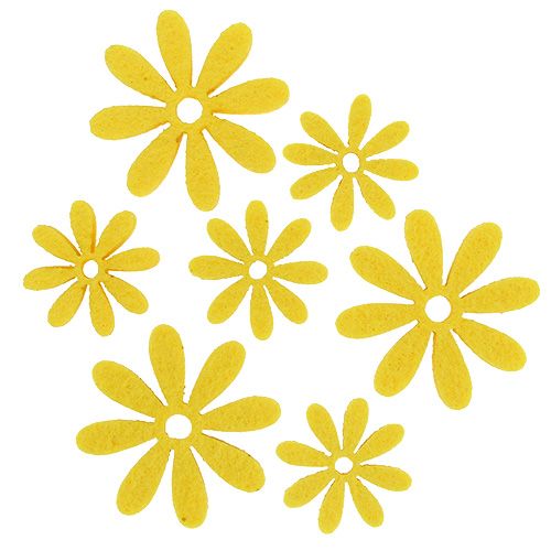 Floristik24 Set di fiori in feltro giallo 96 pezzi