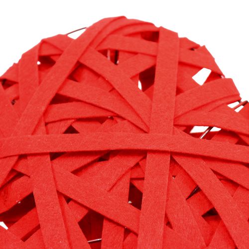 Floristik24 Cuori in feltro per appendere rosso 26 cm 2 pezzi