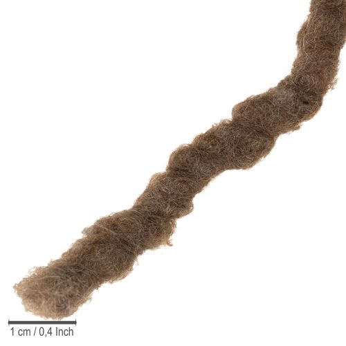 Prodotto Cordoncino di lana marrone, nastro decorativo da 25 m per fiori e artigianato