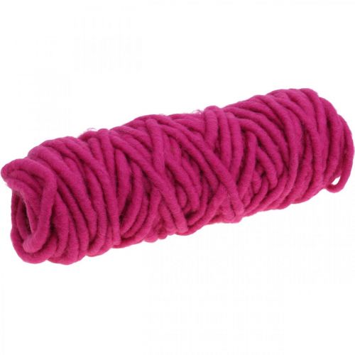 Floristik24 Corda in feltro filo di lana rosa 20m