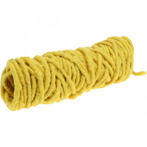 Prodotto Corda in feltro lana di pecora filo di iuta giallo L20m