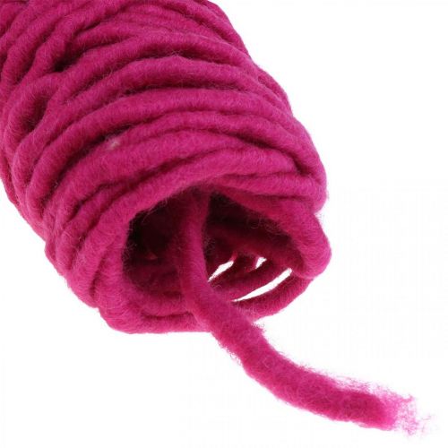 Prodotto Cordone in feltro con filo di lana per artigianato rosa 20m