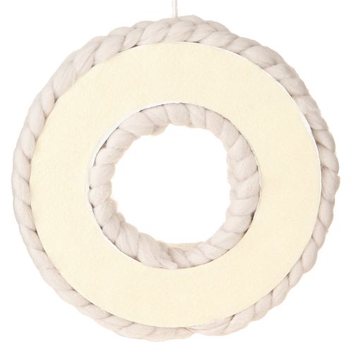 Prodotto Corona in feltro corona decorativa da appendere intrecciata beige Ø25cm