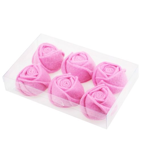 Floristik24 Feltro rosa rosa Ø8cm H4.5cm 6pz